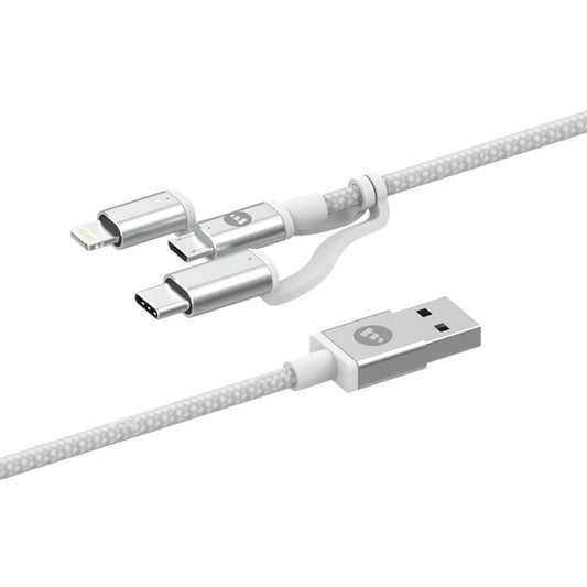 Mophie 3 Σε 1 Charging Cable (Microusb / Usb-C / Lightning) Αλουμινένιο Καλώδιο Δεδομένων (1 Μέτρο – Λευκό) – Θήκη για κινητό από το PhoneBazaar.gr