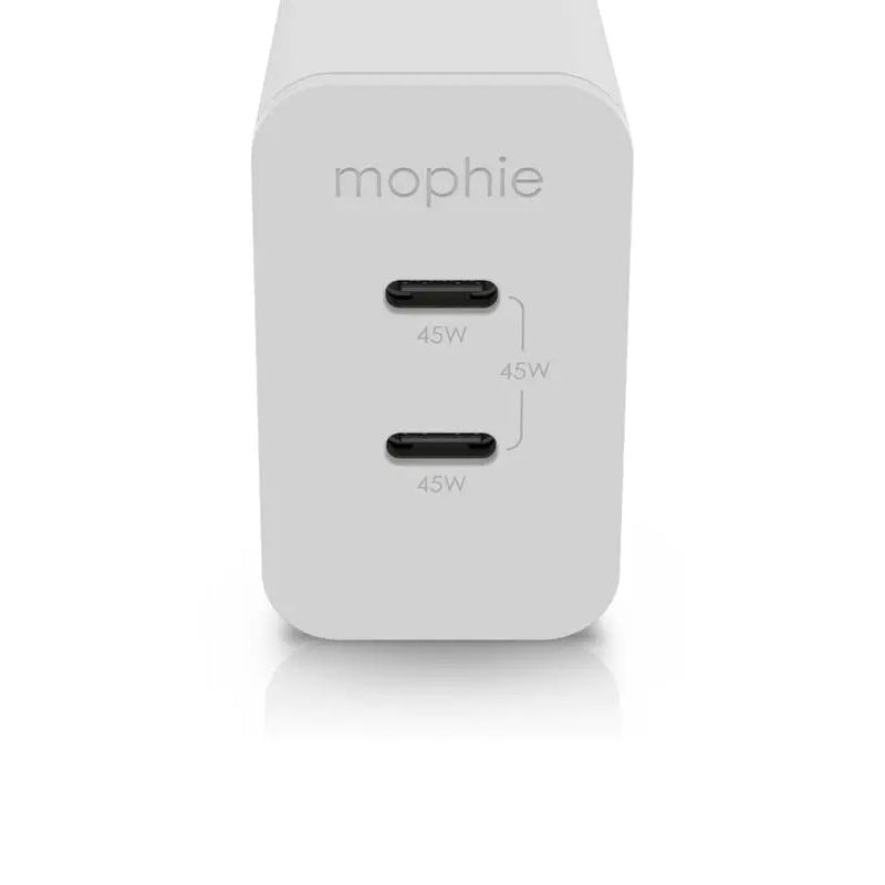 Mophie Speedport 45W 2xUSB-C GaN Fast Wall Charger Οικιακός φορτιστής ταχείας φόρτισης ισχύος 45W (λευκός) (409909299)