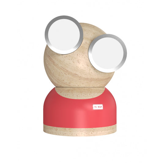 Designnest® Gogglelamp |Mr Watt| Επιτραπέζιο Φωτιστικό Από Ξύλο Σφενδάμου Και Αλουμίνιο Με Ρύθμιση Φωτεινότητας Αφής (Red/Wood) – Θήκη για κινητό από το PhoneBazaar.gr