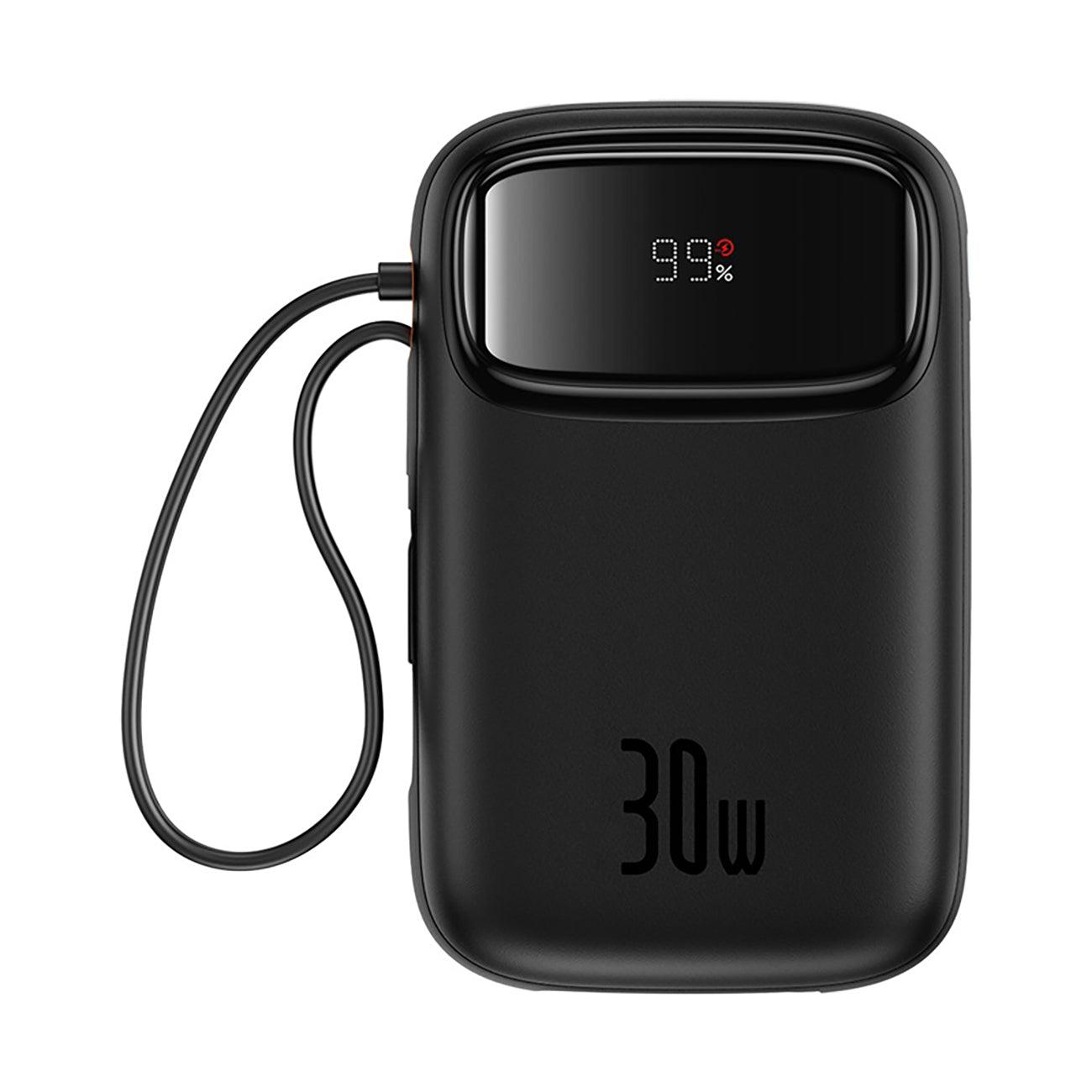 Baseus Qpow 2 30W 10000Mah Power Bank With Built-In Usb-C Cables - Black – Θήκη για κινητό από το PhoneBazaar.gr
