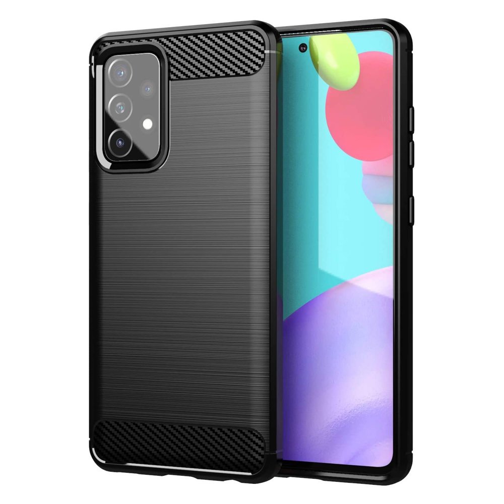 Carbon Θήκη Εύκαμπτο Κάλυμμα Tpu Θήκη Για Samsung Galaxy A72 4G Black – Θήκη για κινητό από το PhoneBazaar.gr