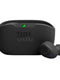 Απολαύστε εξαιρετικό ήχο με τα JBL Wave Buds In-Ear Ασύρματα Ακουστικά σε μαύρο χρώμα, με JBL Deep Bass. Η θήκη έχει μια πράσινη ένδειξη LED στο επάνω μέρος και εμφανίζει το χαρακτηριστικό λογότυπο JBL τόσο στα ακουστικά όσο και στη θήκη.