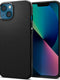 Η θήκη Spigen Liquid Air iPhone 13 σε Μαύρο Ματ προσφέρει premium ματ TPU για απορρόφηση κραδασμών, περικλείοντας ένα smartphone με ρύθμιση διπλής κάμερας. Η κομψή μπροστινή οθόνη διαθέτει μια αφηρημένη ταπετσαρία και μια εγκοπή στο επάνω μέρος.