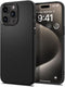 Η θήκη Spigen Liquid Air Case για iPhone 15 Pro Max σε μαύρο ματ παρέχει προστασία στρατιωτικού επιπέδου. Η οθόνη δείχνει 9:41 και Τρίτη 12 Σεπτεμβρίου, με ορατές ειδοποιήσεις και εικονίδια μπαταρίας.
