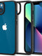 Εμφανίζονται τρεις θήκες Spigen Ultra Hybrid iPhone 13 με μαύρα περιθώρια και διαφανή πλάτη. Δύο θήκες επιδεικνύουν μπλε και μαύρα σχέδια, ενώ η τρίτη κρατά με ασφάλεια ένα τηλέφωνο, εμφανίζοντας το λογότυπο της Spigen και τη ζωντανή οθόνη — όλα προσφέρουν άνετη λαβή για τη συσκευή σας.