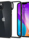 Εμφανίζεται η θήκη Spigen Ultra Hybrid iPhone 14 Plus σε Μαύρο Ματ, που προσφέρει προστασία από πτώσεις. Στην οθόνη εμφανίζεται μια πολύχρωμη ταπετσαρία που έχει οριστεί σε 10:20. Η ρύθμιση της διπλής κάμερας και το λογότυπο της Apple είναι ορατά, διασφαλίζοντας ότι είναι κομψό και συμβατό με ασύρματη φόρτιση.
