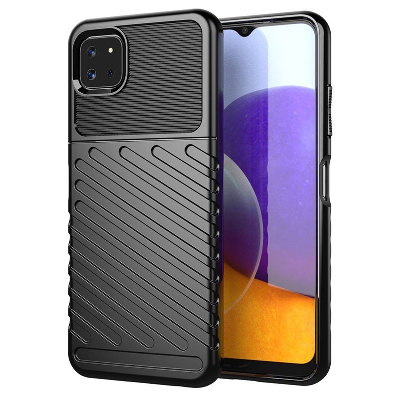 Thunder Θήκη Εύκαμπτο Ανθεκτική Κάλυμμα Tpu Θήκη Για Samsung Galaxy A22 5G Black – Θήκη για κινητό από το PhoneBazaar.gr