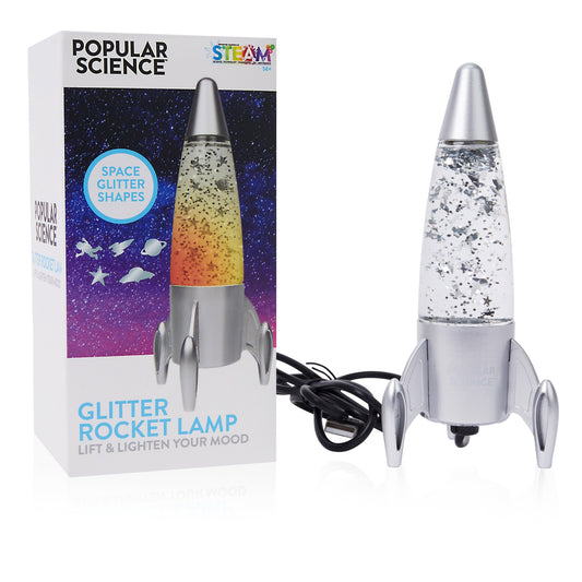 Wow! Stuff – Popular Science Glitter Rocket Lamp – Διακοσμητικό Φωτιστικό Lava Lamp Σε Σχήμα Πυραύλου (13 X 6.3 Εκατοστά) Σε Ασημί Χρώμα – Θήκη για κινητό από το PhoneBazaar.gr