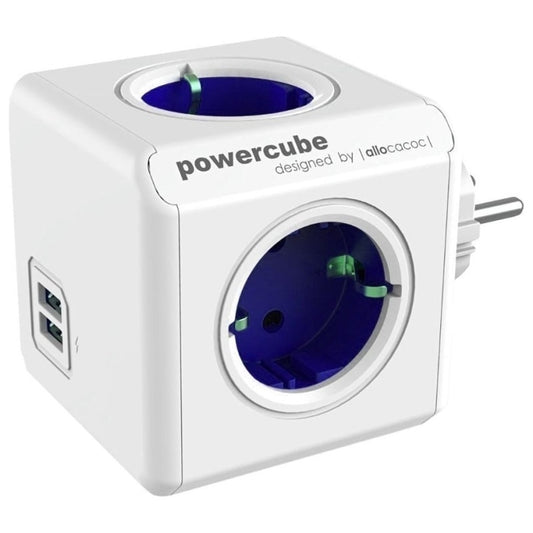 Allocacoc® Powercube |Original Usb| Πολύπριζο 4 Θέσεων & 2 Usb - Μπλε - 1202Bl/Deoupc – Θήκη για κινητό από το PhoneBazaar.gr