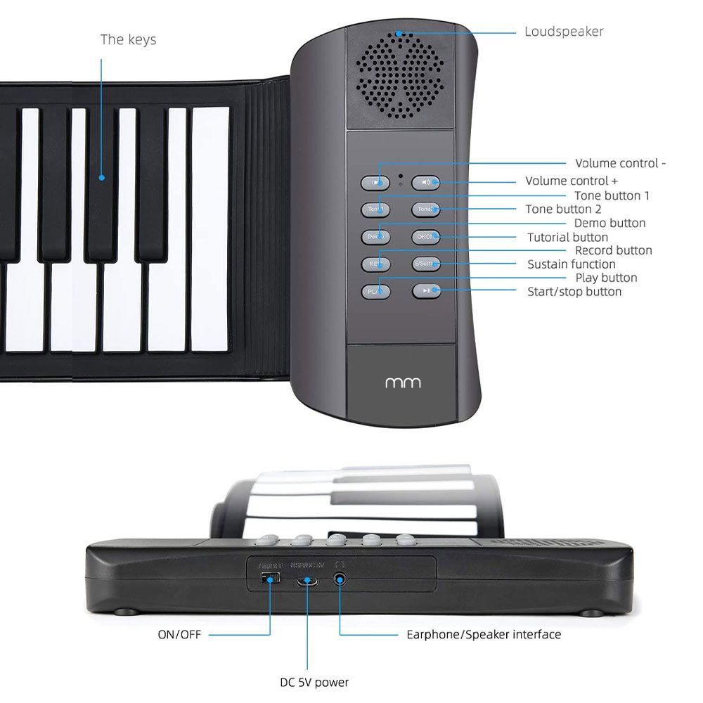 Roll-Up Keyboard – Φορητό Ηλεκτρονικό Πληκτρολόγιο Πιάνου