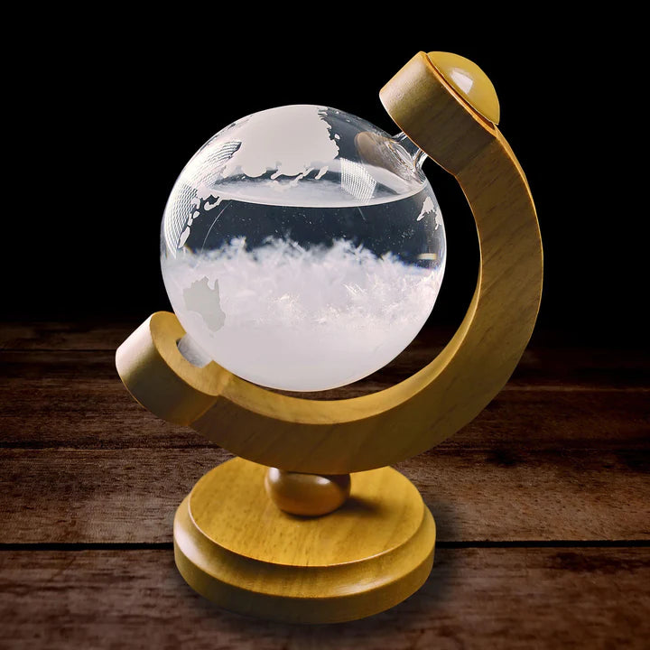 The Source Storm Globe With Stand - Βαρομετρική Σφαίρα Πρόβλεψης Καιρού Με Ξύλινη Βάση – Θήκη για κινητό από το PhoneBazaar.gr