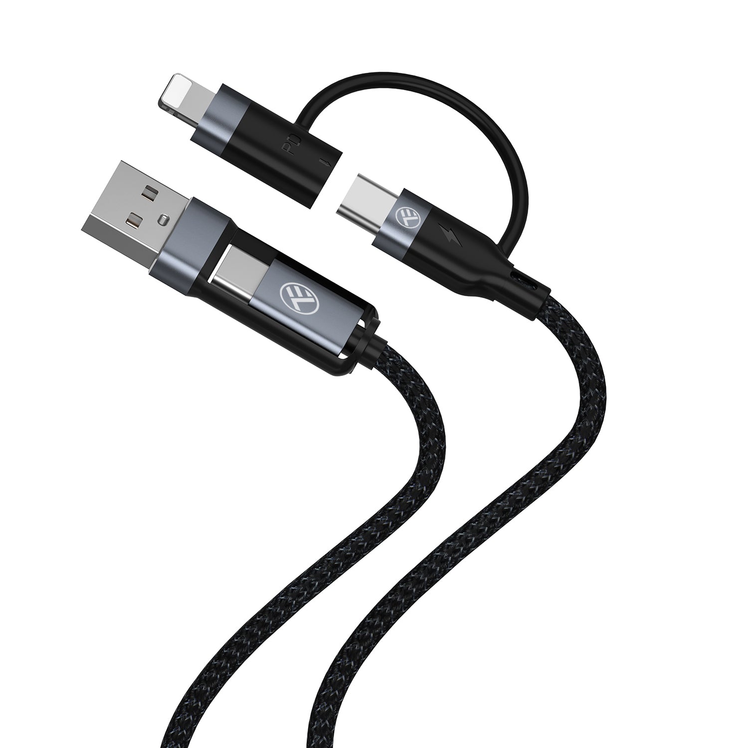 Καλώδιο Φόρτισης Και Δεδομένων Tellur Data Cable 4-In-1 Usb/Usb-C Σε Usb-C/Lightning - 1 Μέτρο Σε Μαύρο Χρώμα – Θήκη για κινητό από το PhoneBazaar.gr
