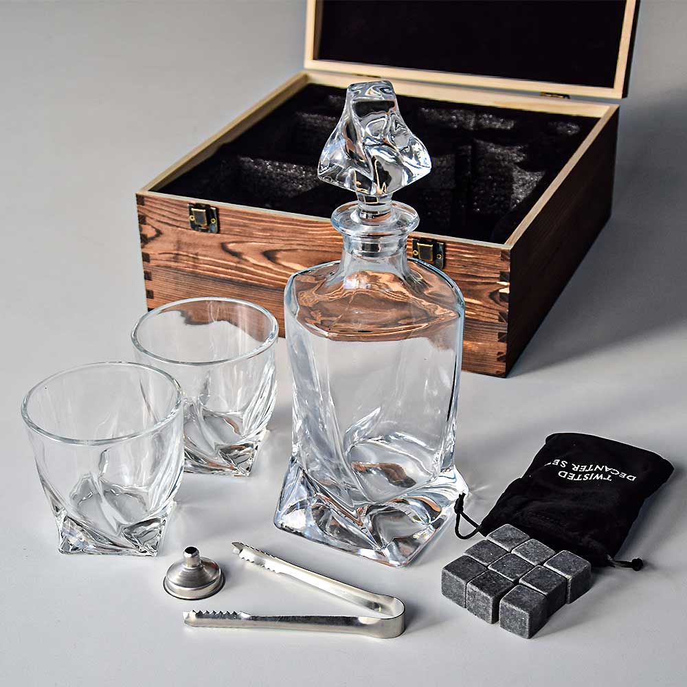 Twisted Decanter Set – Σετ Καράφα Twisted - Για Μοναδική Απόλαυση Ποτών