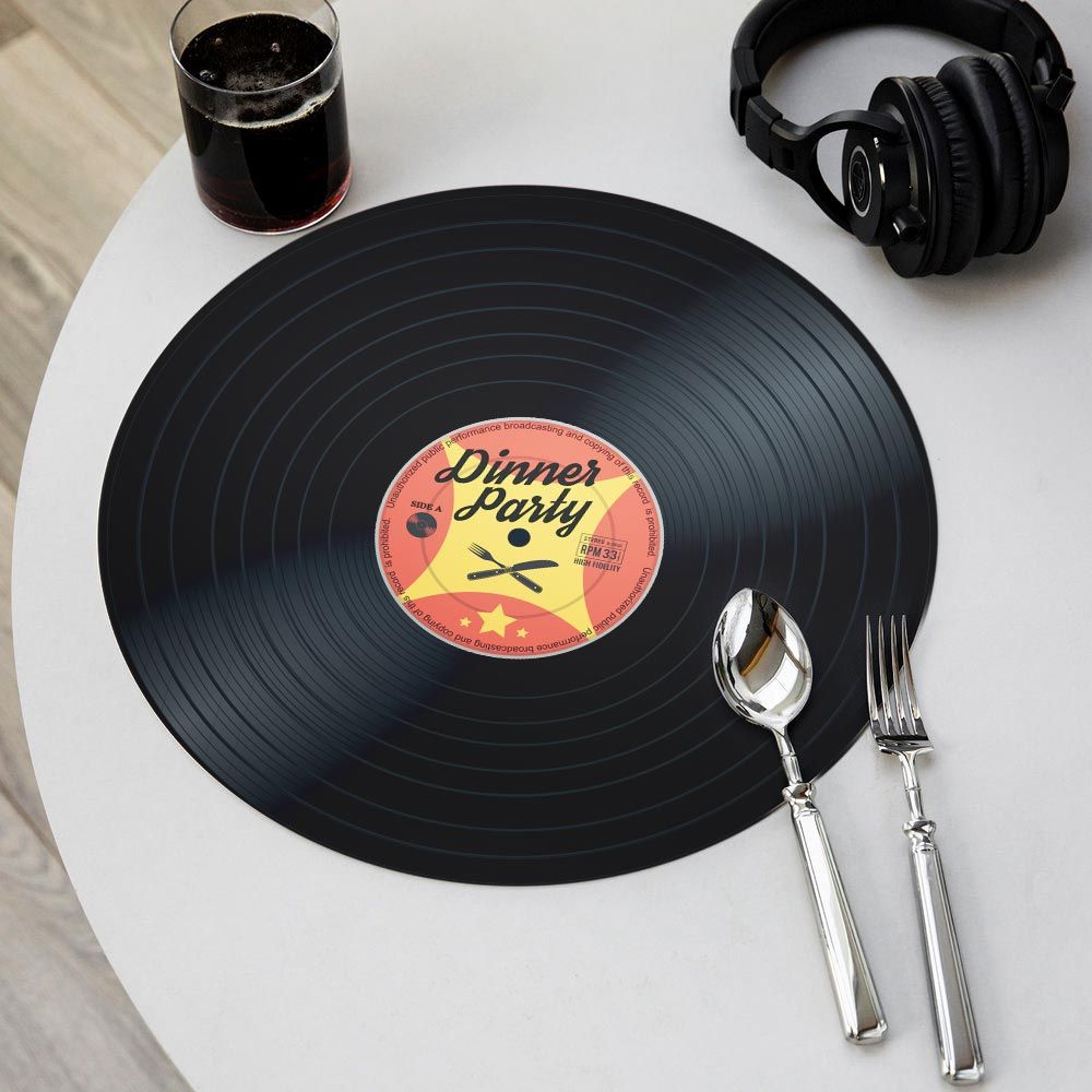 Vinyl Placemats - Σουπλά Βινυλίου - Σετ 4 Τεμαχίων για Λάτρεις της Μουσικής