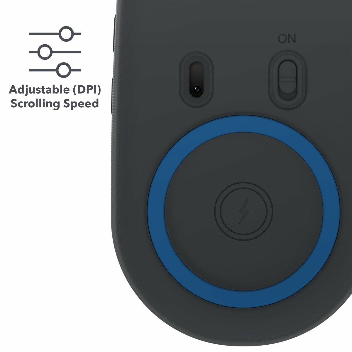 Zagg Pro Mouse Ασύρματο Ποντίκι με Qi Ασύρματη φόρτιση σε χρώμα space grey