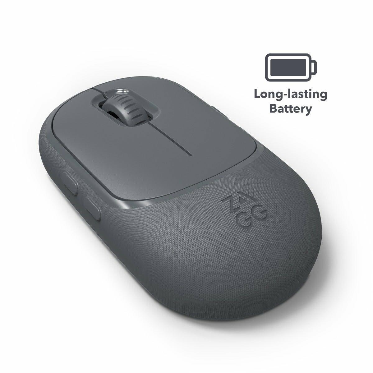 Zagg Pro Mouse Ασύρματο Ποντίκι με Qi Ασύρματη φόρτιση σε χρώμα space grey